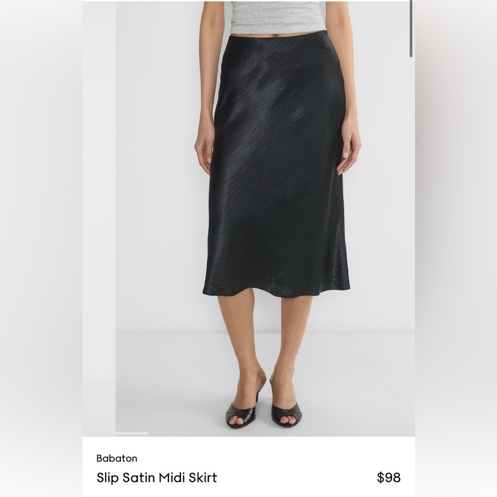 Aritzia Slip Midi Elegant Black Skirt